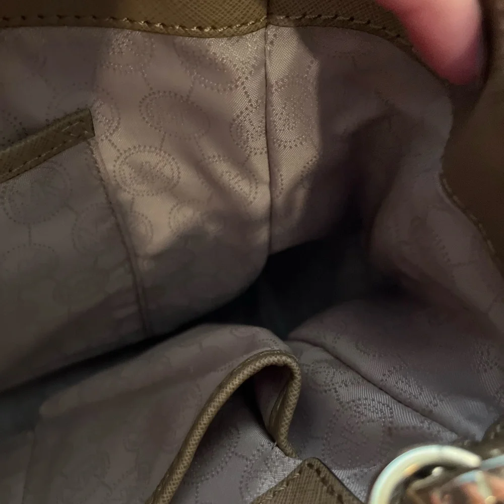 Michael Kors Tan Satchel with Dual Handles and Adjustable Strap - Picture 6 of 9